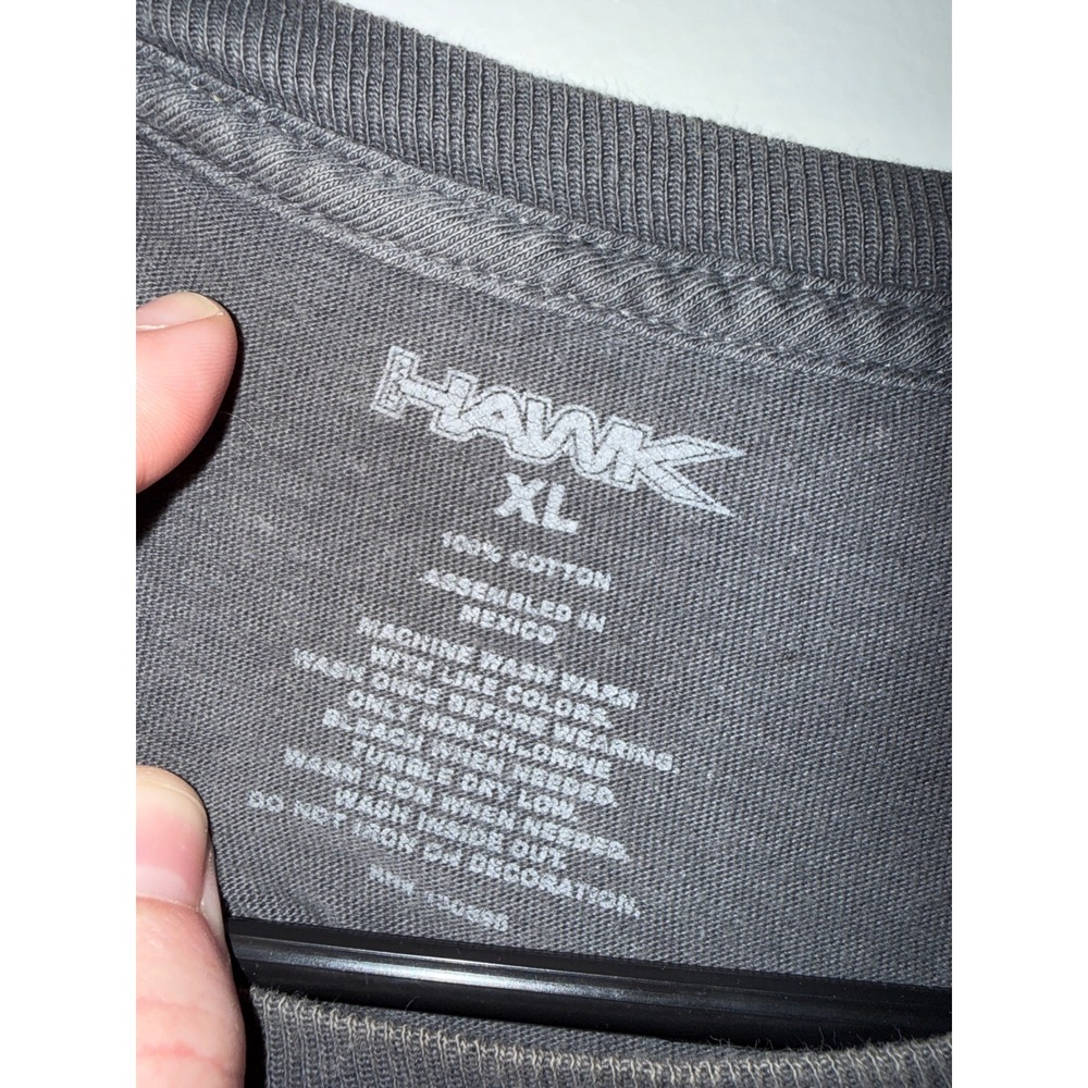 Tony Hawk Graphic T-Shirt Mens XL Charcoal Grey Wing Sketch Short Sleeve Hawk - Picture 4 of 6